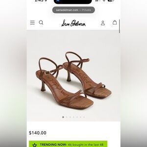 Sam Edelman Brown Strappy Mid-Heel Sandals